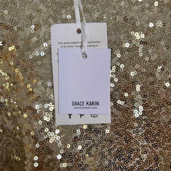 NWT, Grace Karen gold all over sequent skirt small - Picture 8 of 10